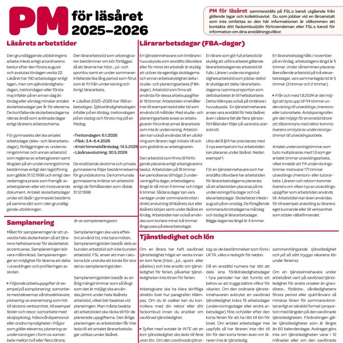 PM för läsåret 2025-2026